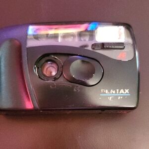 Pentax Black Film Photography Camera with Built-in Flash